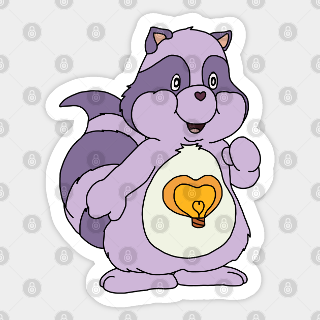 Bright Heart Raccoon 80s Vintage Care Bear Cousin - Care Bear Cousins